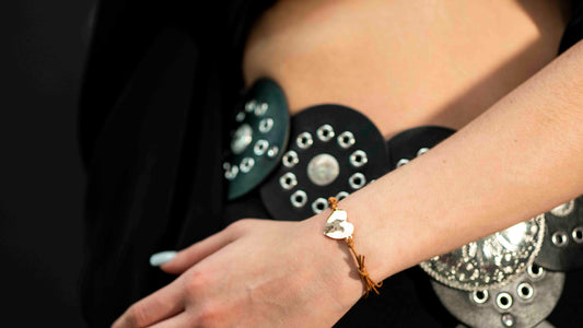 Pulsera con Dije de Corazón Oro Rosa