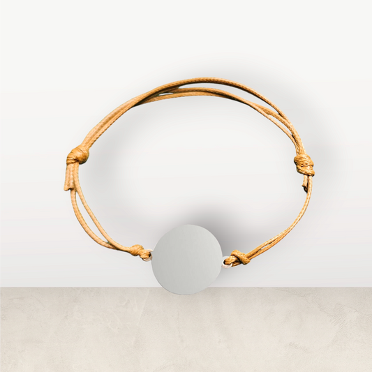 Pulsera con Dije Redondo Plateado