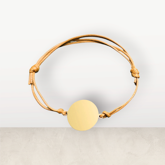 Pulsera con Dije Redondo Dorado