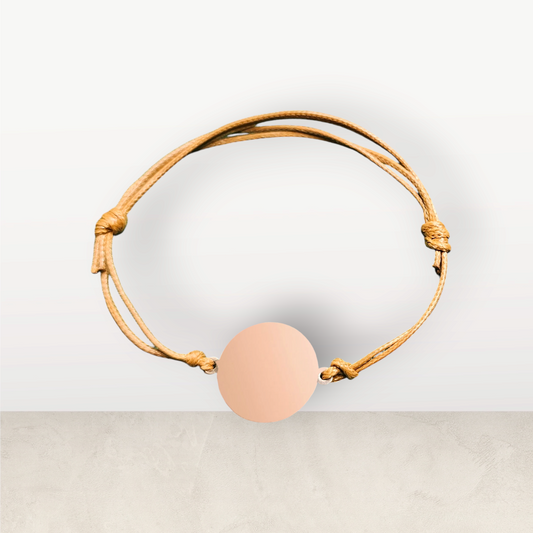 Pulsera con Dije Redondo Oro Rosa