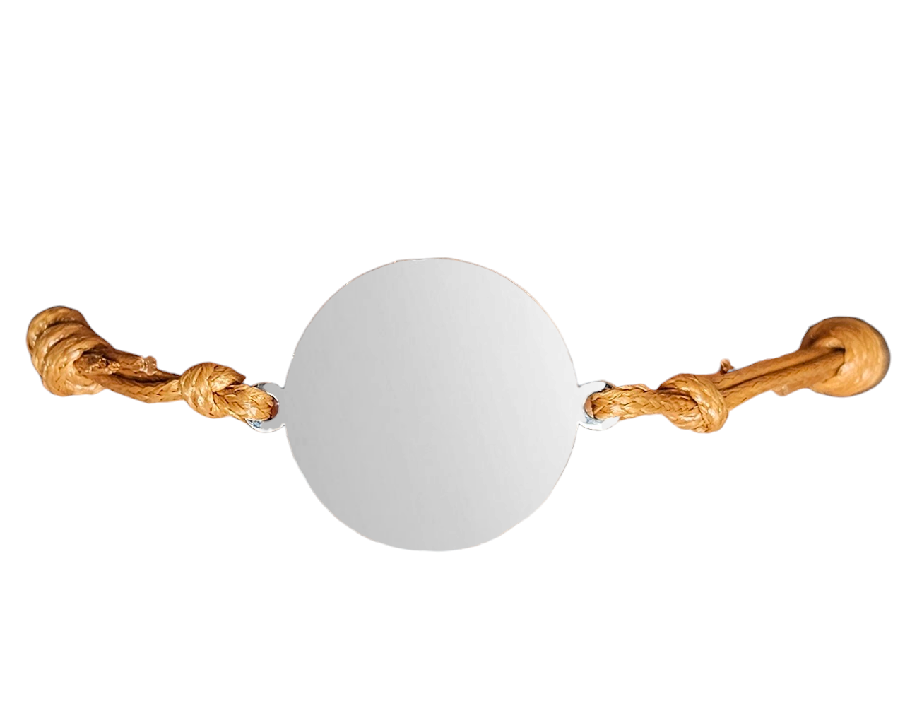 Pulsera con Dije Redondo Plateado