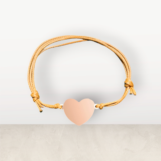 Pulsera con Dije de Corazón Oro Rosa