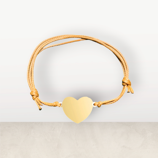 Pulsera con Dije de Corazón Dorado
