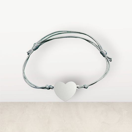 Pulsera con Dije de Corazón Plateado