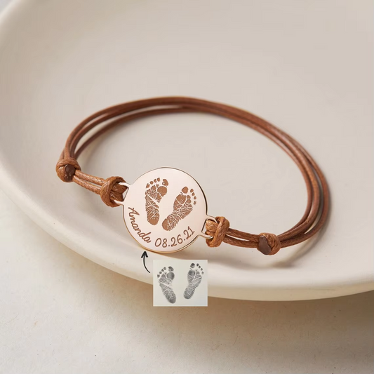 Pulsera con Dije Redondo Oro Rosa