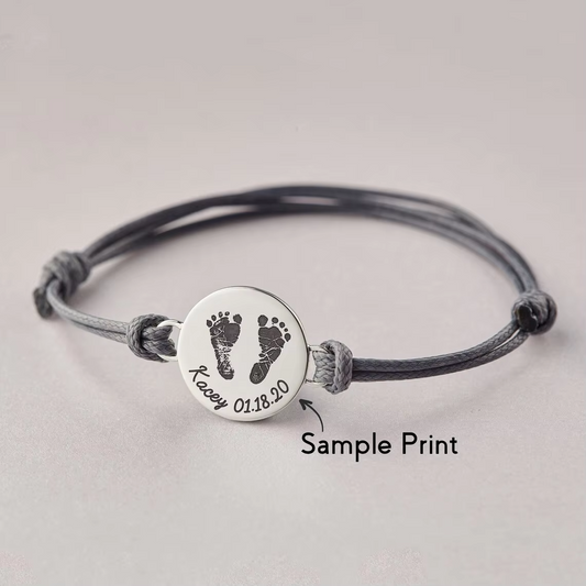 Pulsera con Dije Redondo Plateado