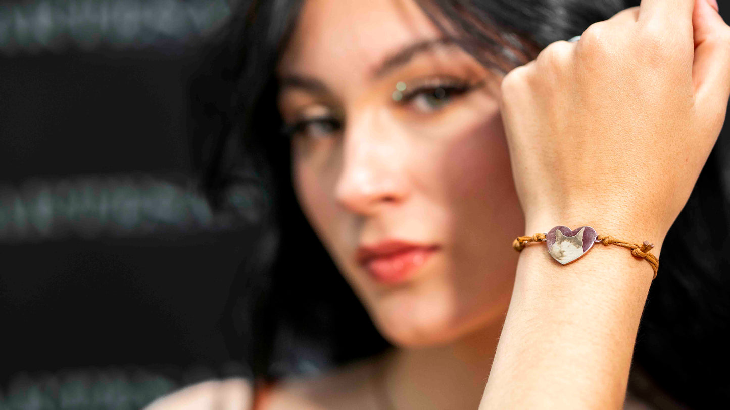 Pulsera con Dije de Corazón Oro Rosa