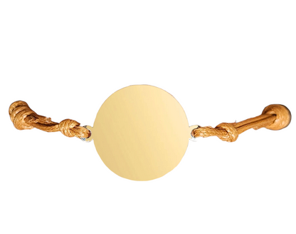 Pulsera con Dije Redondo Dorado